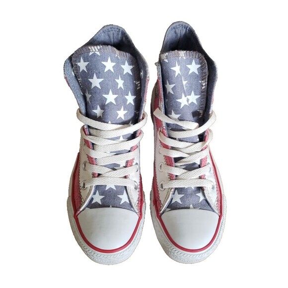 Converse Chuck Taylor All Star Shoes Women's Size 6.5 American Flag High Top - Picture 3 of 12